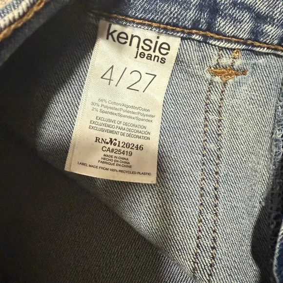 Kensie Women's Blue Cargo Jeans - Picture 2 of 3
